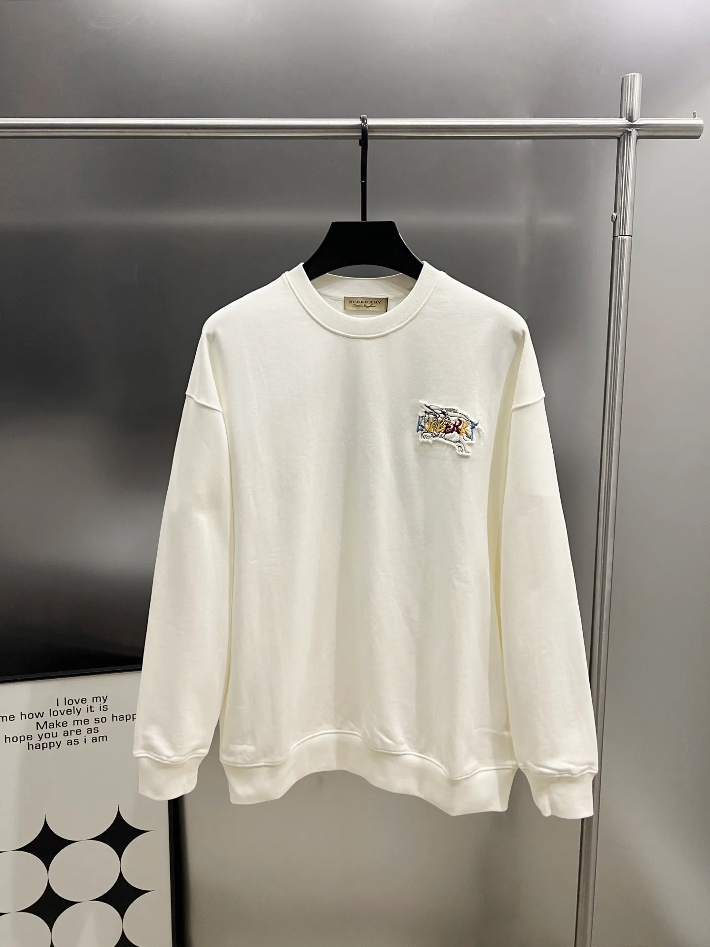 Burberry New Arrival 430 logo Classic Premium ！ Same Style S M L XL XXL Black White